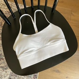 Lululemon Flow Y Nulu Longline Bra - White